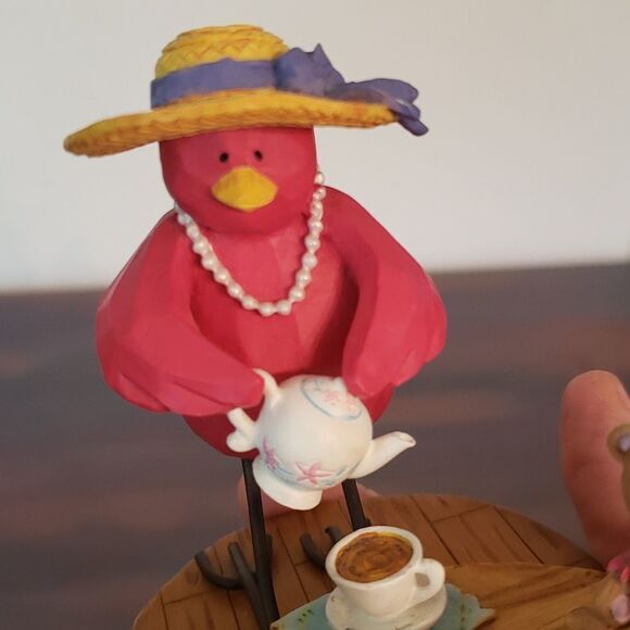 Vintage RUSS Red Bird Tea Party Resin Decor "Tweet Along With Me" #13056 - Picture 6 of 9